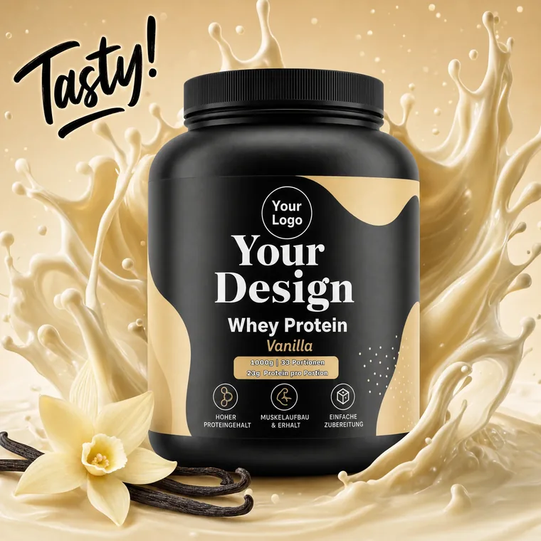 Whey-Protein-Vanille mit deinem Branding